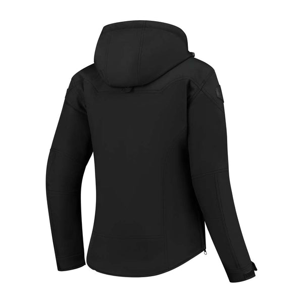 Rusty Stitches Super Ann Damen Motorradjacke Softshell Schwarz CE A mit Protektoren