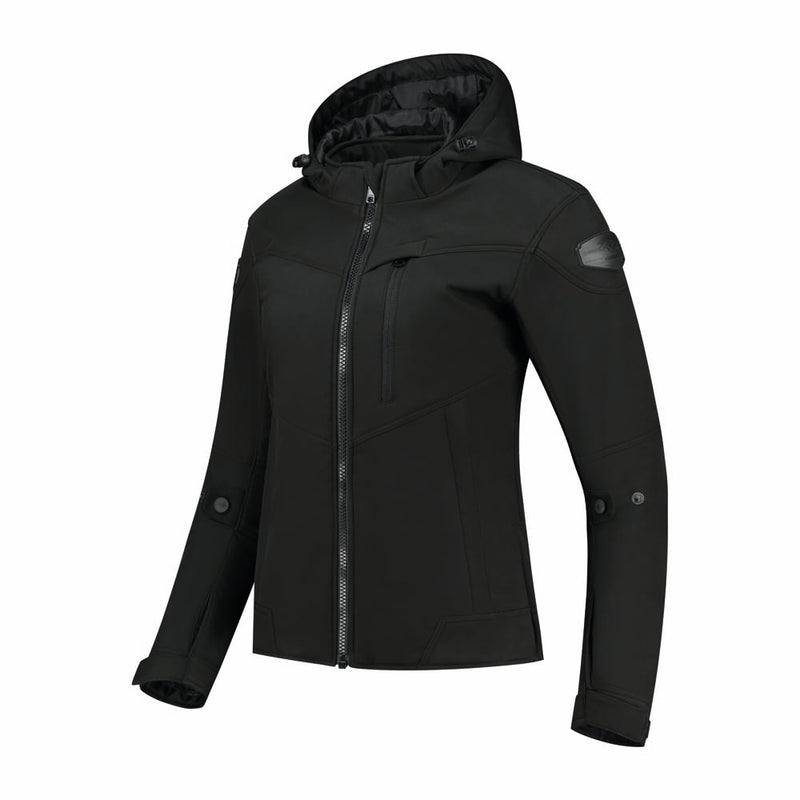 Rusty Stitches Super Ann Ladies Motorcycle Jacket Softshell Black CE A With Protection