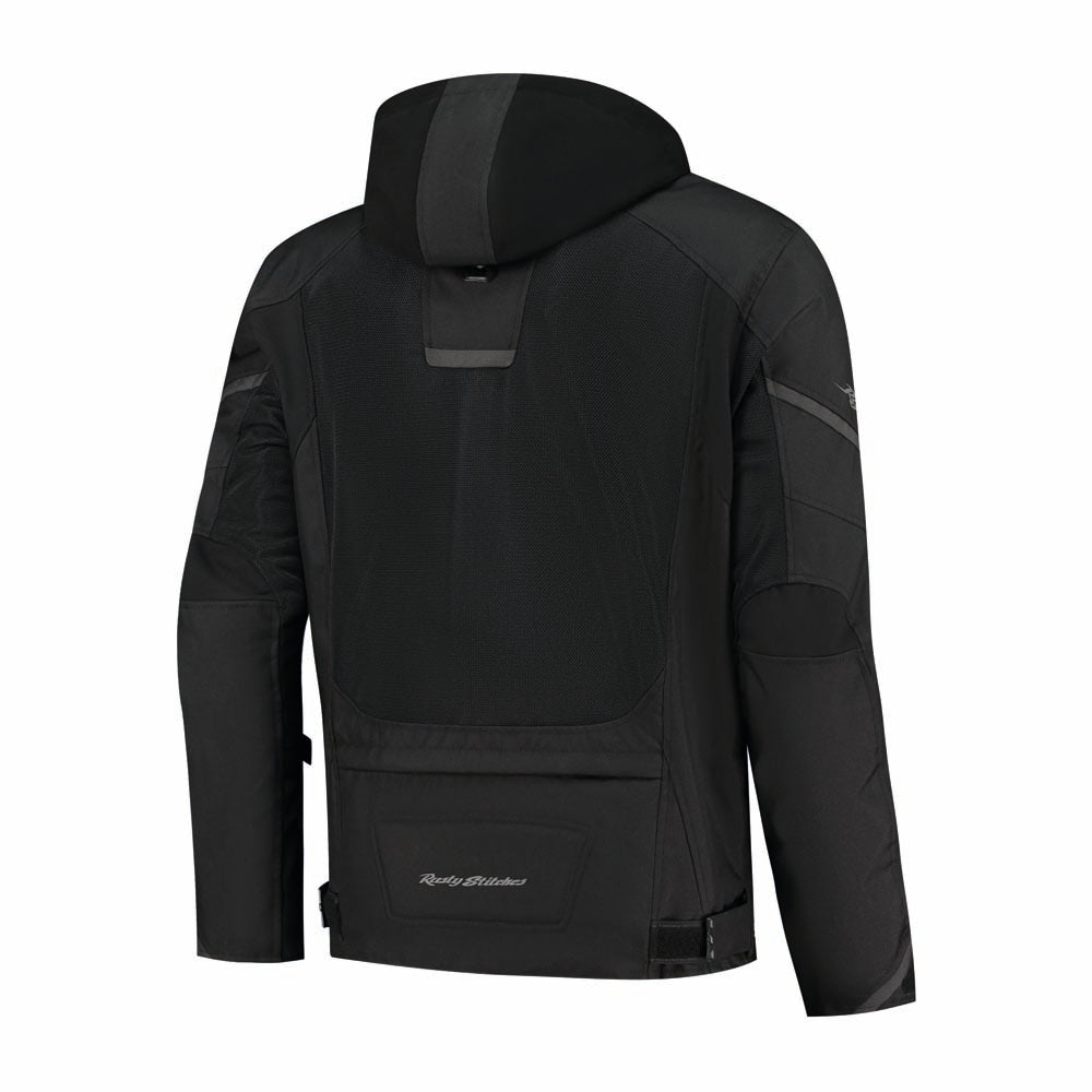Rusty Stitches Carlo Motorcycle Jacket Mesh Summer with Rain Jacket AA Protection Black