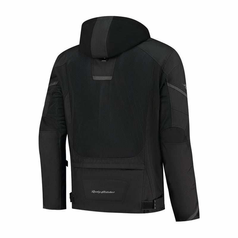 Rusty Stitches Carlo Motorcycle Jacket Mesh Summer with Rain Jacket AA Protection Black