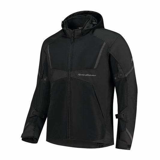 Rusty Stitches Carlo Motorcycle Jacket Mesh Summer with Rain Jacket AA Protection Black