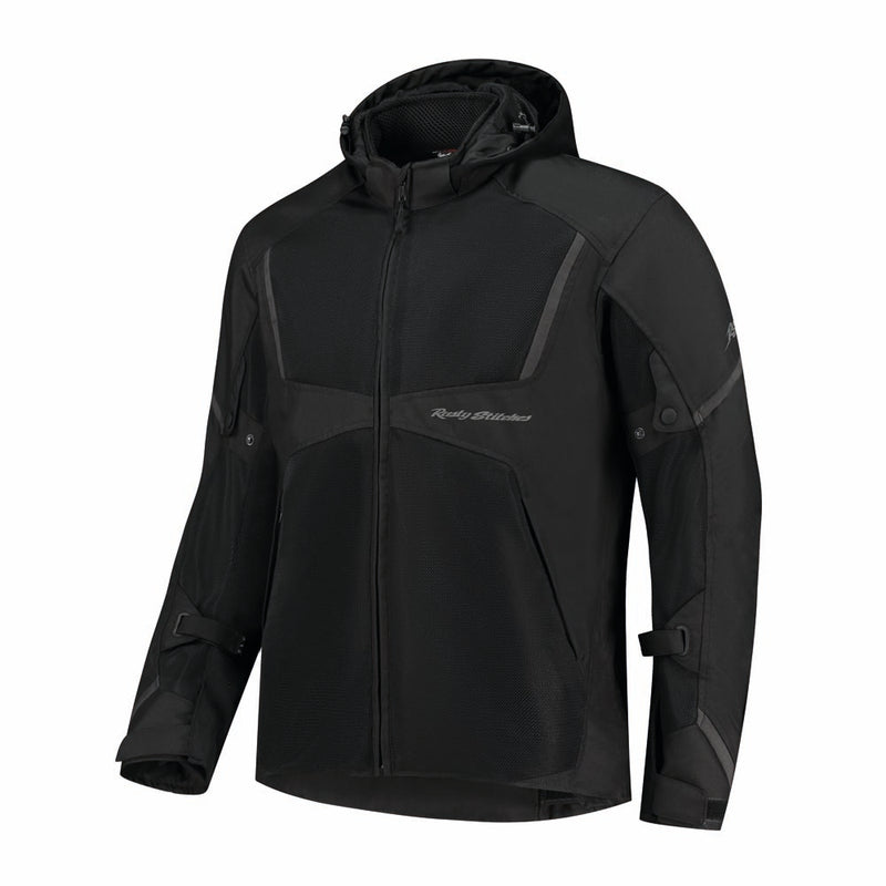 Rusty Stitches Carlo Motorcycle Jacket Mesh Summer with Rain Jacket AA Protection Black