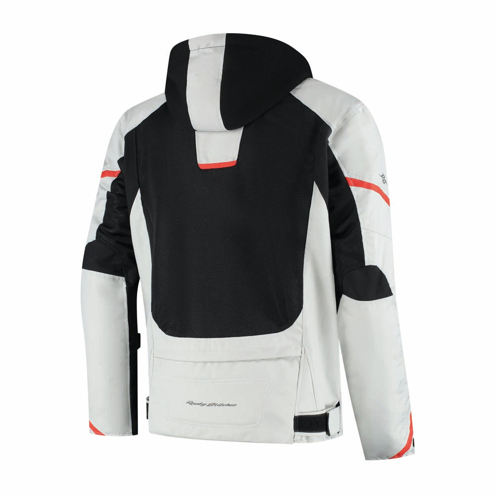 Rusty Stitches Carlo Motorcycle Jacket Mesh Summer with Rain Jacket AA Protection Light Grey Black