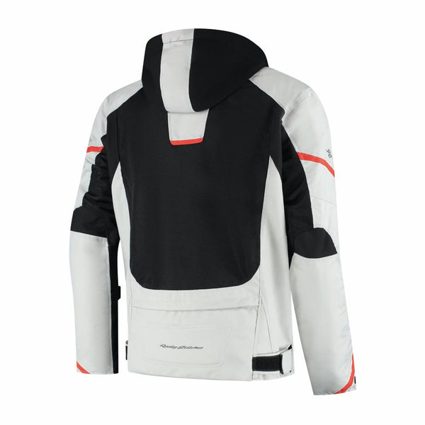 Rusty Stitches Carlo Motorjas Mesh Zomer Met Regenjas AA Protectie Light Grey Black