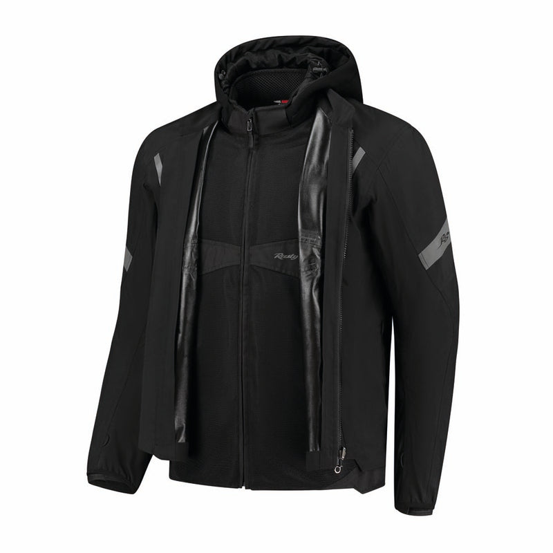 Rusty Stitches Carlo Motorcycle Jacket Mesh Summer with Rain Jacket AA Protection Black