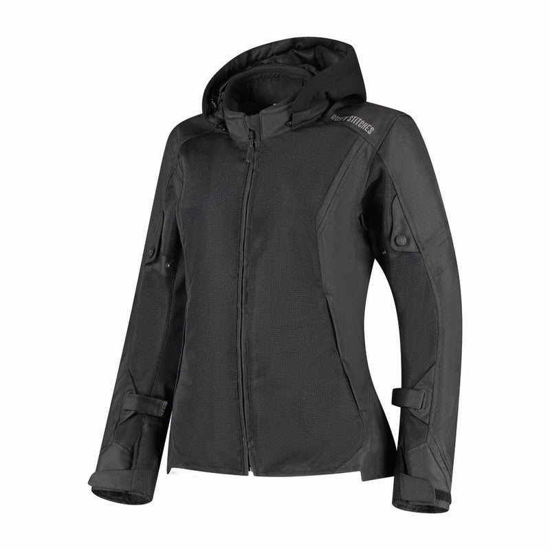 Rusty Stitches Caroline Women's Motorcycle Jacket Mesh Summer With Rain Jacket AA Protection Black