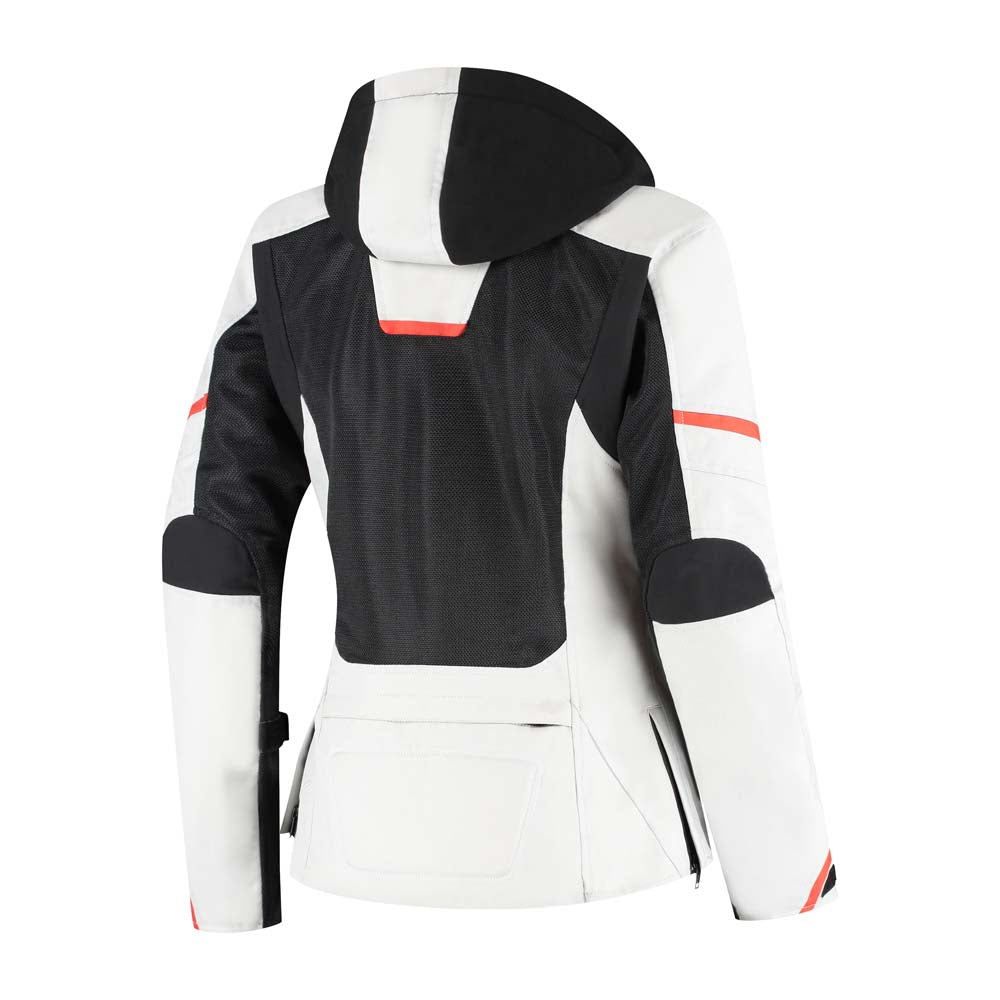 Rusty Stitches Caroline Ladies Motorcycle Jacket Mesh Summer With Rain Jacket AA Protection Light Grey Black