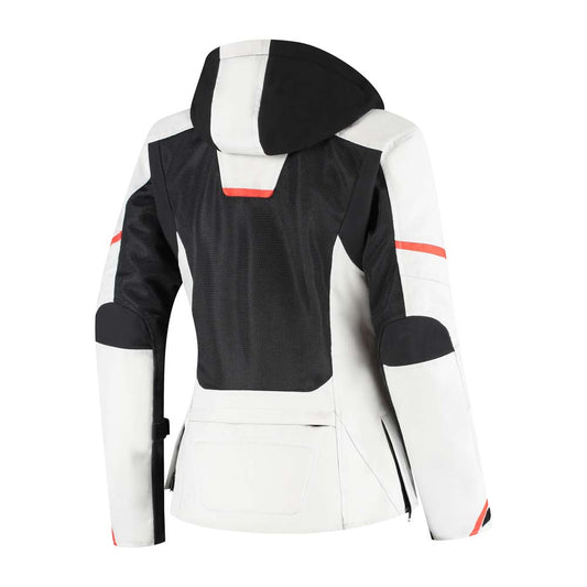Rusty Stitches Caroline Ladies Motorcycle Jacket Mesh Summer With Rain Jacket AA Protection Light Grey Black