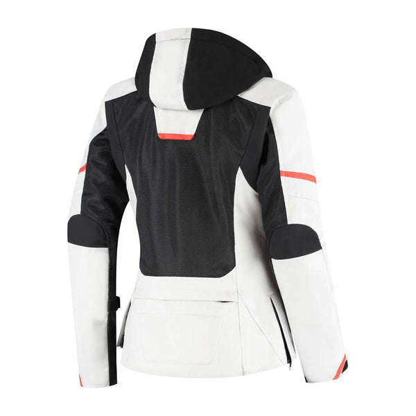 Rusty Stitches Caroline Ladies Motorcycle Jacket Mesh Summer With Rain Jacket AA Protection Light Grey Black