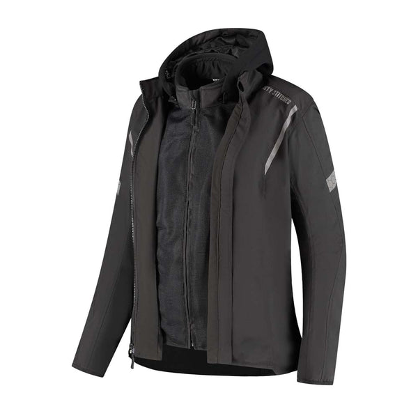 Rusty Stitches Caroline Women's Motorcycle Jacket Mesh Summer With Rain Jacket AA Protection Black