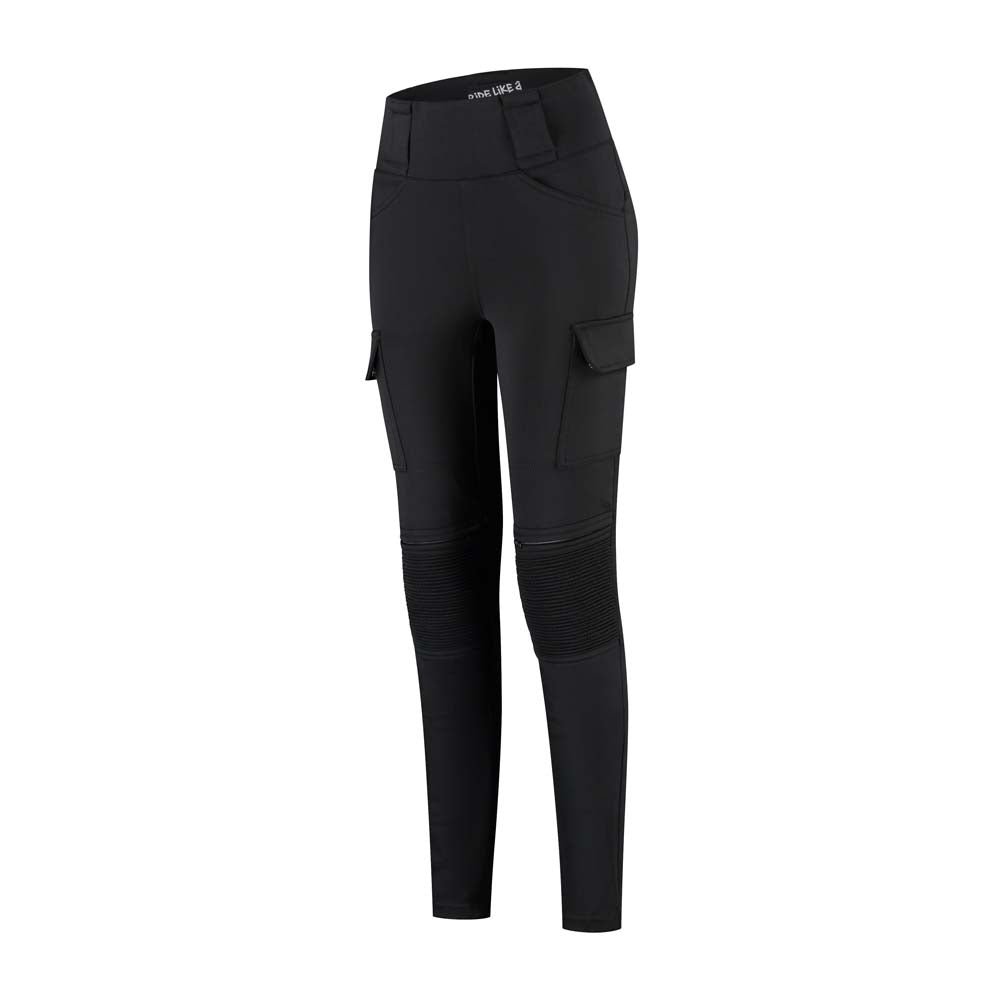 Rusty Stitches Cindy Cargo Ladies Motorcycle Leggings AA Knox Protection Black