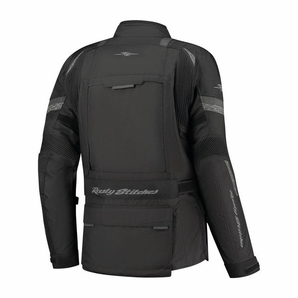 Rusty Stitches Cliff Adventure Motorjas Waterdicht AA Protectie Zwart
