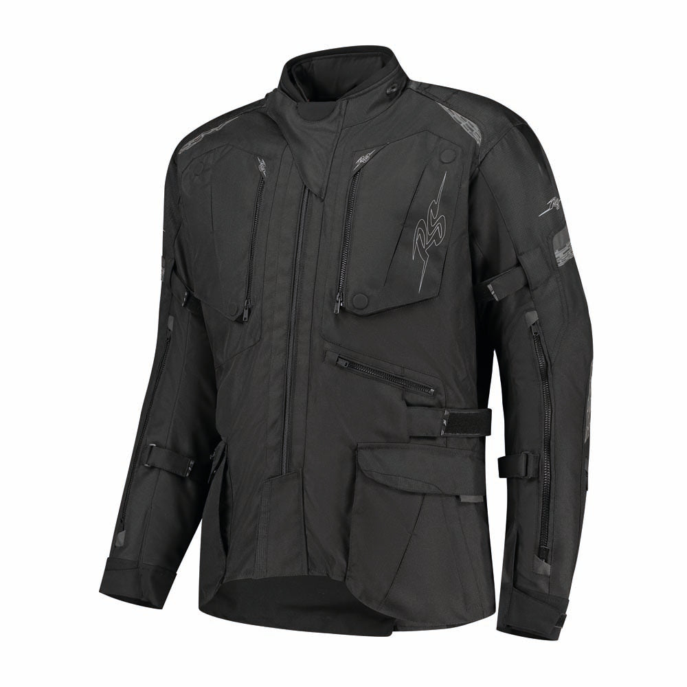 Rusty Stitches Cliff Adventure Waterproof Motorcycle Jacket AA Protection Black