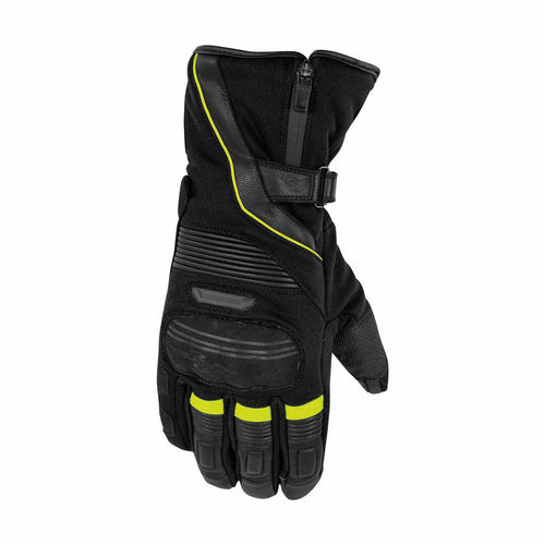 Rusty Stitches Cole Motorhandschoenen Winter Waterdicht CE Black Yellow Fluo