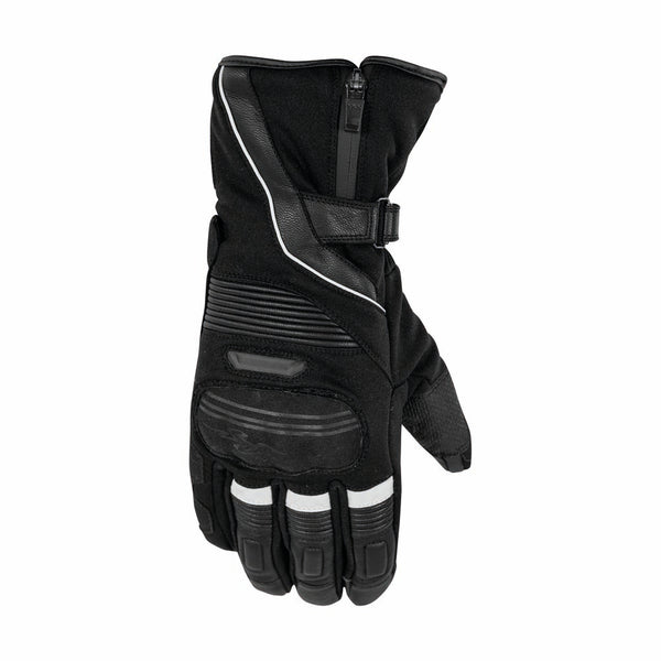 Rusty Stitches Cole Motorcycle Gloves Winter Waterproof CE Black White
