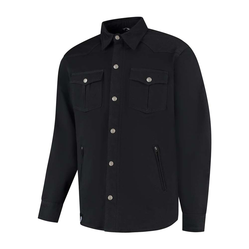 Rusty Stitches Dean Fleece Tech Motorcycle Jacket AA Protection Black Warm