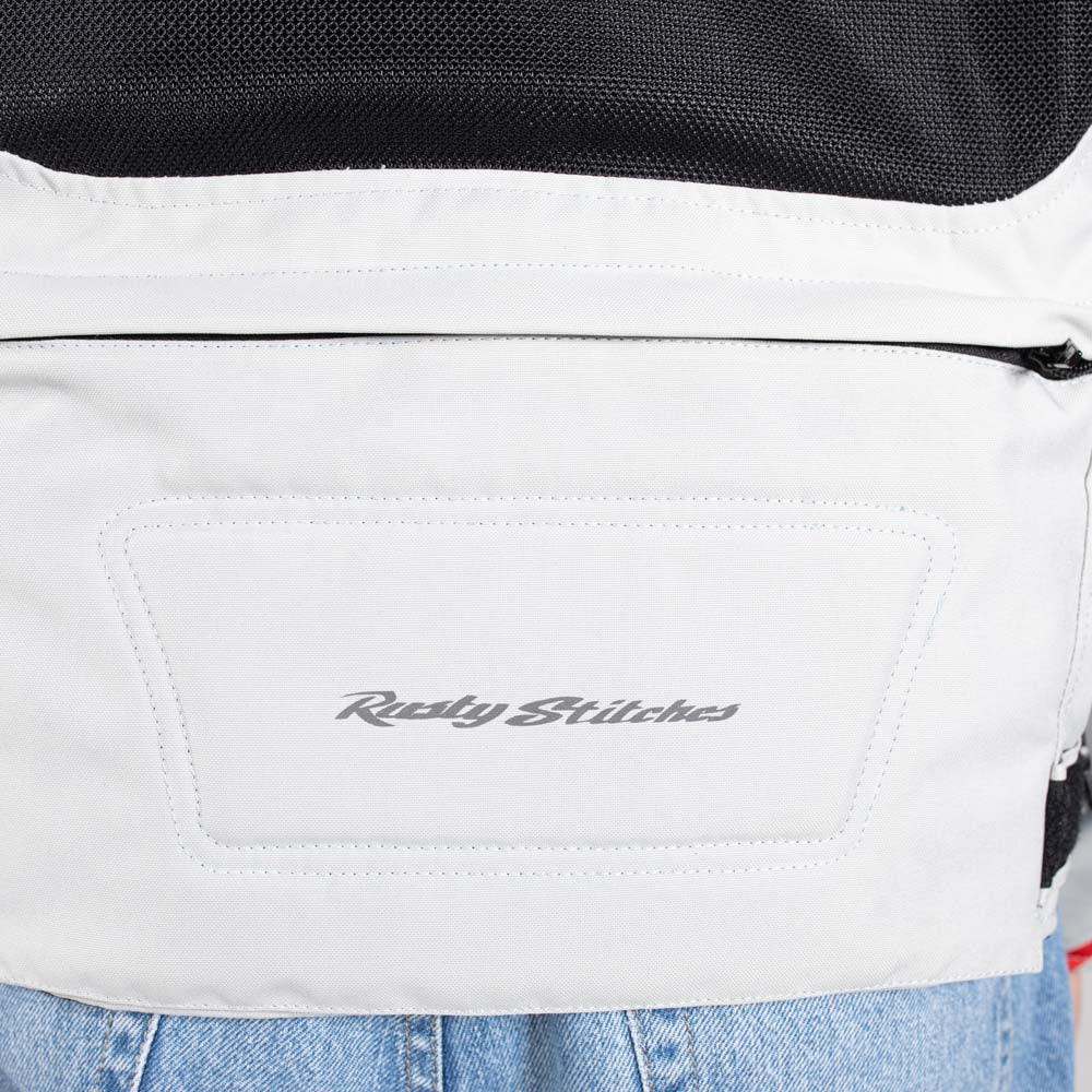 Rusty Stitches Carlo Motorcycle Jacket Mesh Summer with Rain Jacket AA Protection Light Grey Black