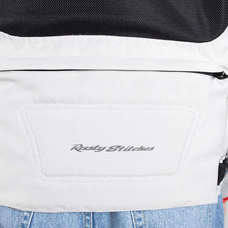 Rusty Stitches Carlo Motorcycle Jacket Mesh Summer with Rain Jacket AA Protection Light Grey Black