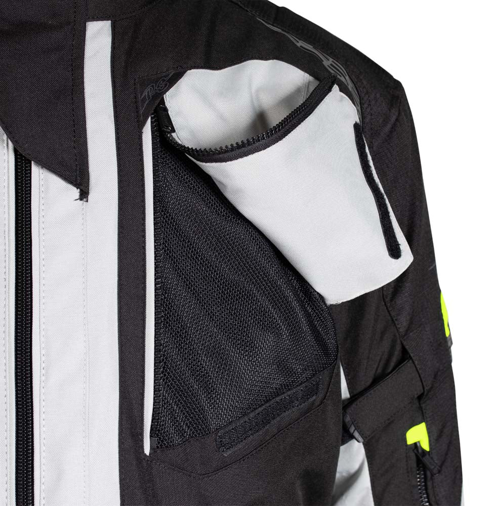 Rusty Stitches Cliff Adventure Motorjas Waterdicht AA Protectie Light Grey Black