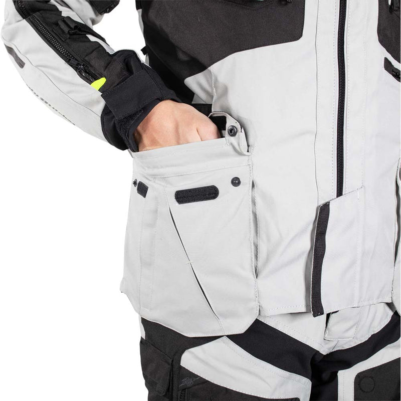 Rusty Stitches Cliff Adventure Motorjas Waterdicht AA Protectie Light Grey Black