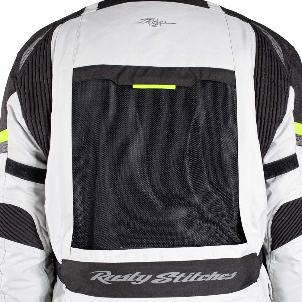 Rusty Stitches Cliff Adventure Motorjas Waterdicht AA Protectie Light Grey Black