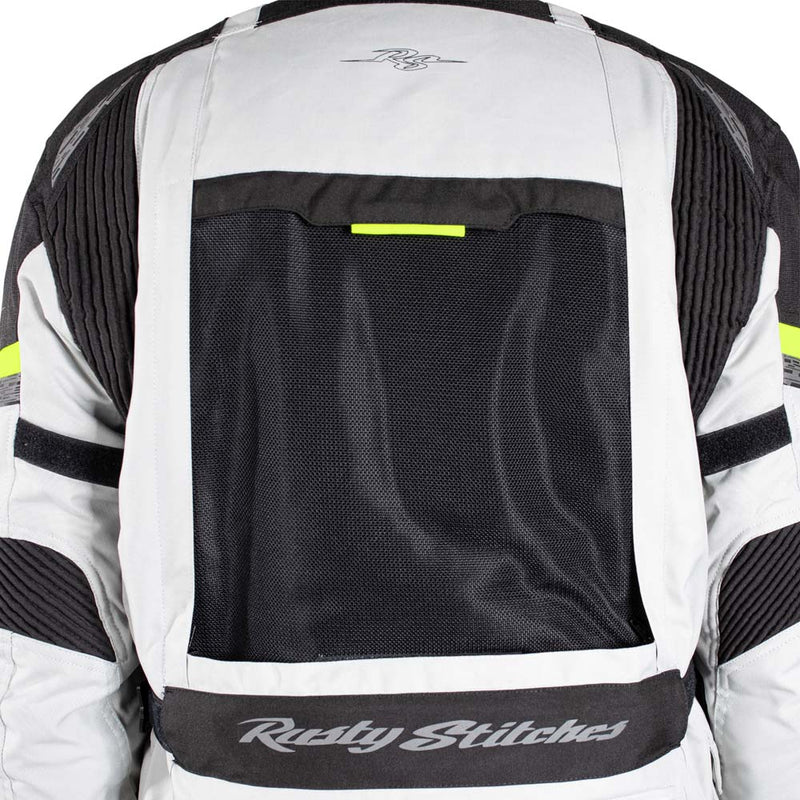 Rusty Stitches Cliff Adventure Motorjas Waterdicht AA Protectie Light Grey Black