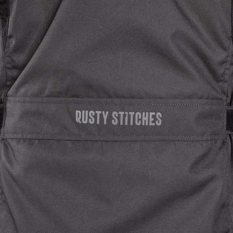 Rusty Stitches Luke Motorcycle Jacket Dark Grey Black AA Waterproof All Season With Protection