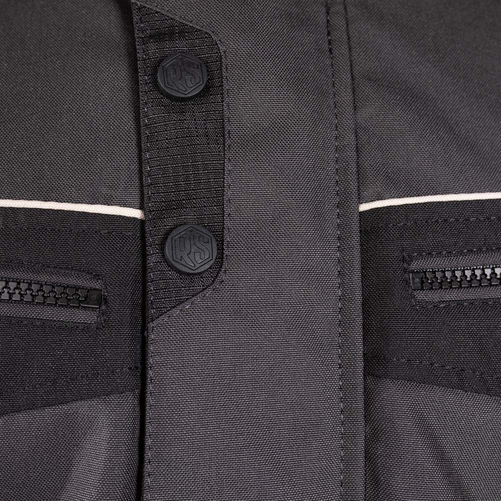 Rusty Stitches Luke Motorcycle Jacket Dark Grey Black AA Waterproof All Season With Protection