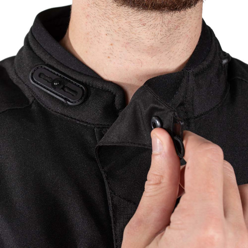 Rusty Stitches Luke Motorcycle Jacket Black Yellow Fluo Waterproof AA All Season With Protection