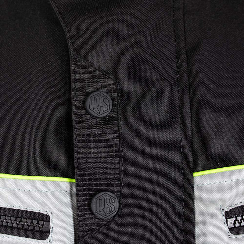 Rusty Stitches Luke Motorcycle Jacket Black Yellow Fluo Waterproof AA All Season With Protection