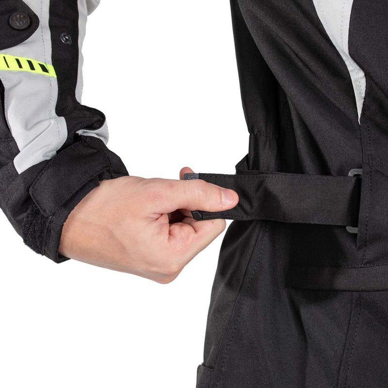 Rusty Stitches Luke Motorcycle Jacket Black Yellow Fluo Waterproof AA All Season With Protection