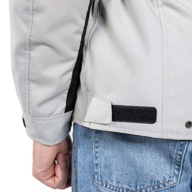 Rusty Stitches Luke Motorcycle Jacket Light Grey Black Waterproof AA All Season With Protection