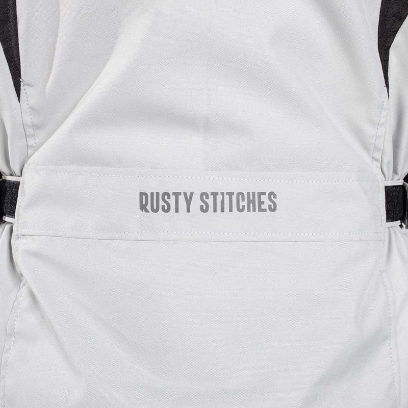 Rusty Stitches Luke Motorcycle Jacket Light Grey Black Waterproof AA All Season With Protection