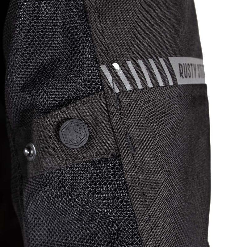 Rusty Stitches Mike Motorcycle Jacket Black Summer AA With Protection and Ventilation