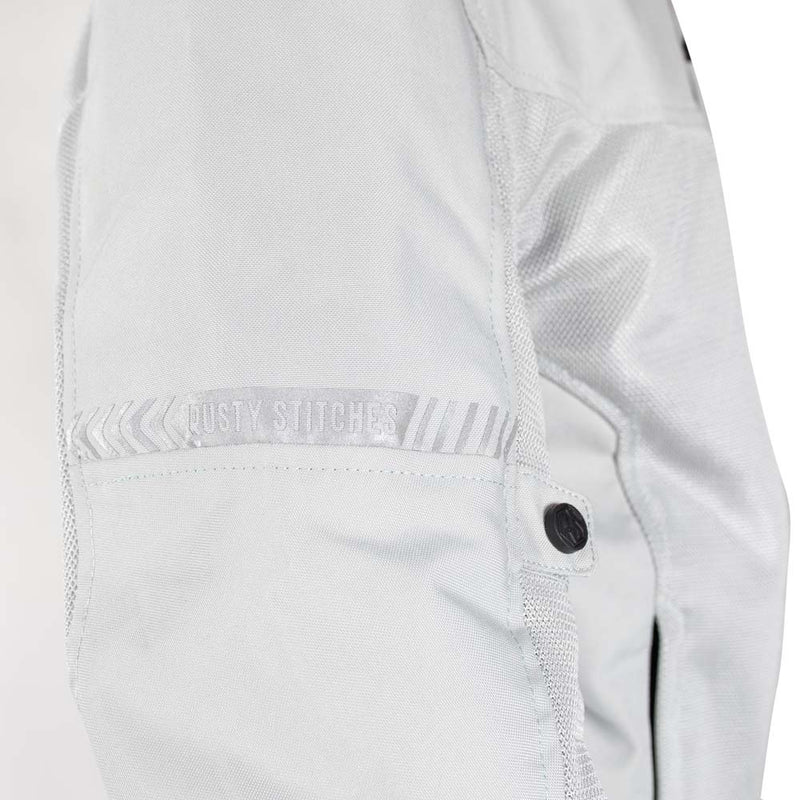 Rusty Stitches Mike Motorcycle Jacket Light Grey Summer Mesh AA Ventilated With Protection