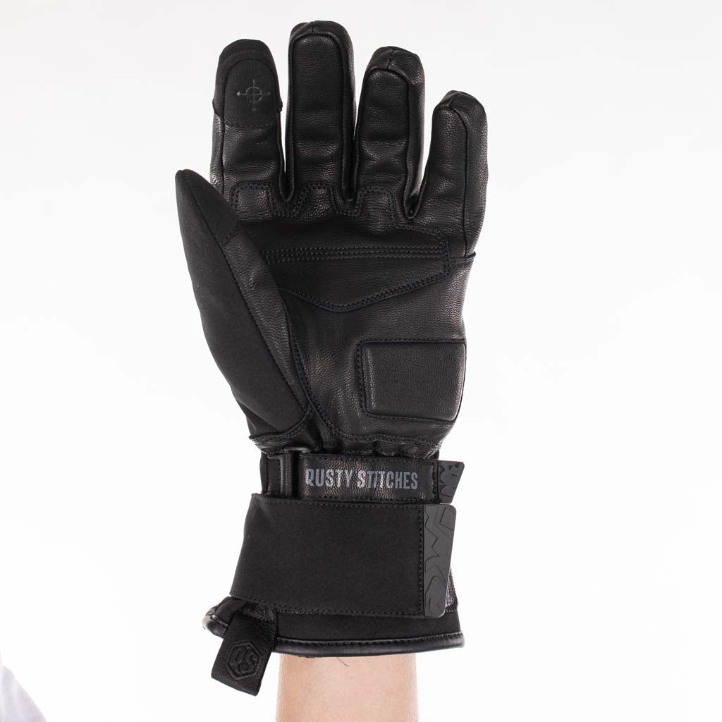 Rusty Stitches Alex Motorcycle Gloves Winter Waterproof CE Black Touchscreen