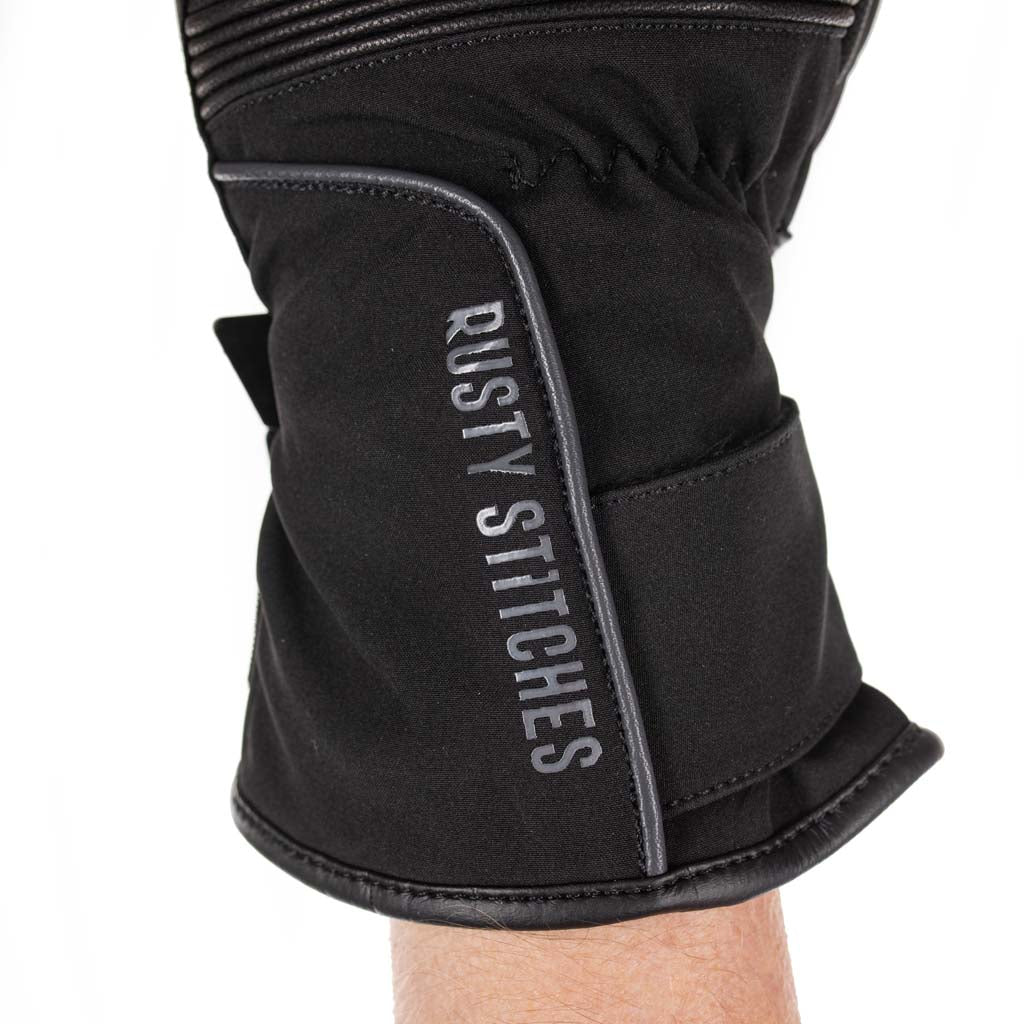 Rusty Stitches Alex Motorcycle Gloves Winter Waterproof CE Black Touchscreen