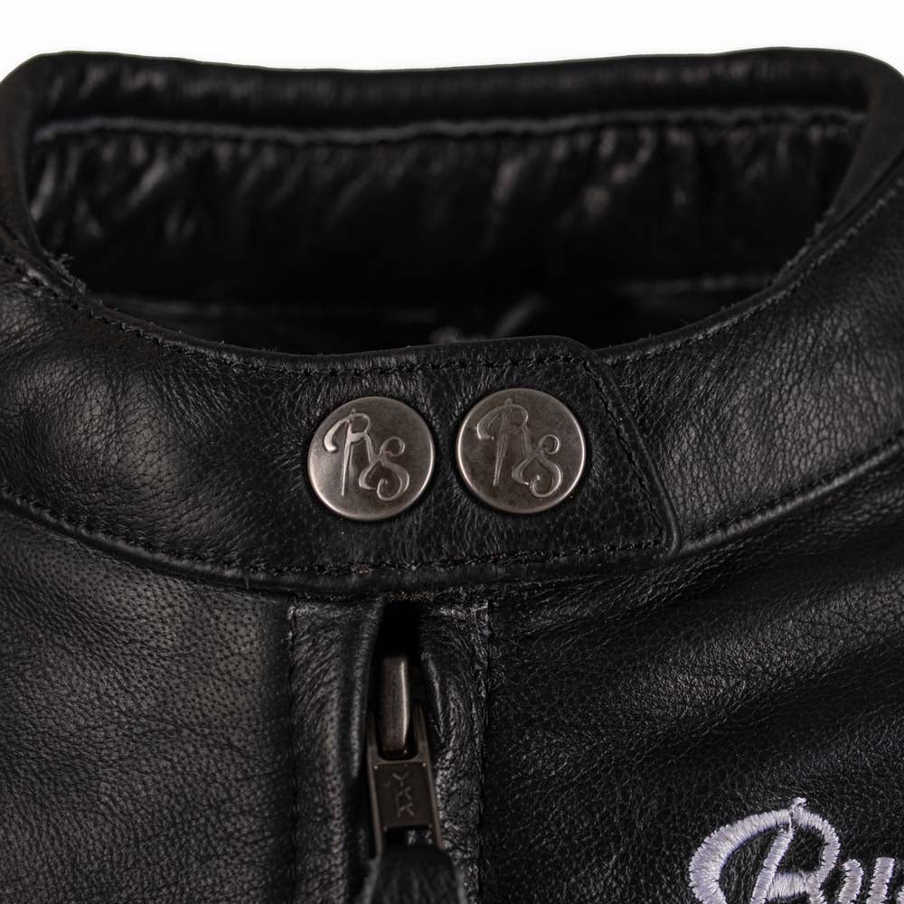 Rusty Stitches Alice Women's Leather Motorcycle Jacket Retro AA Protection Black White