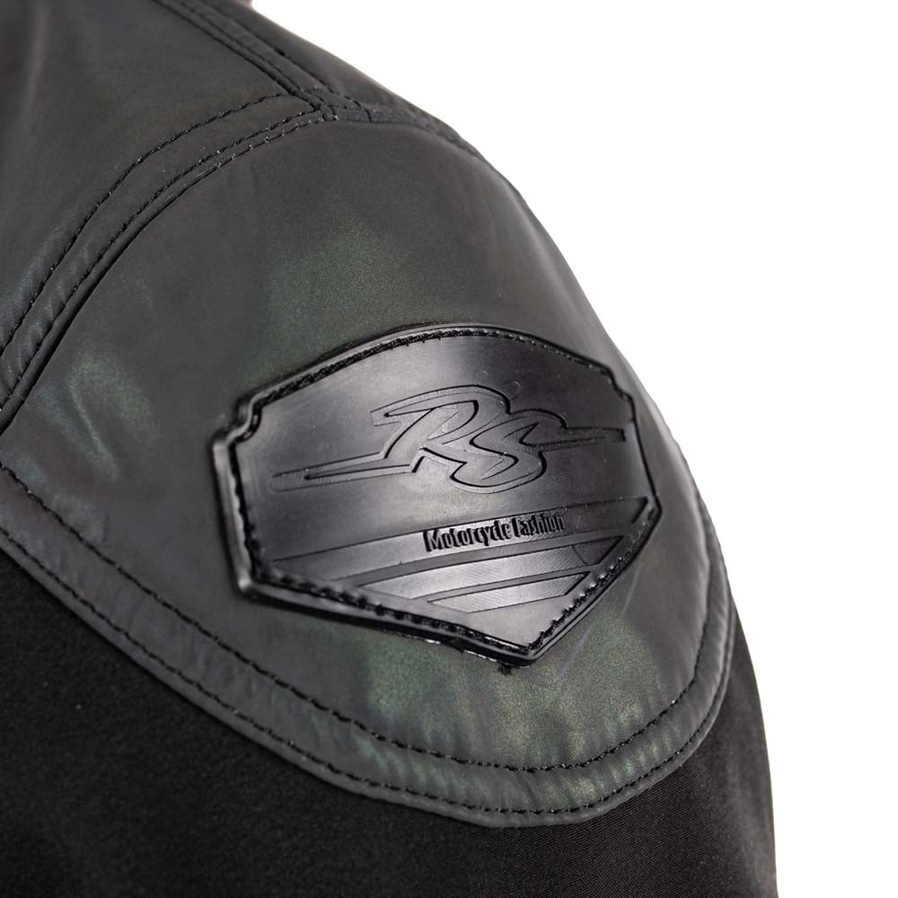 Rusty Stitches Ann Motorcycle Jacket Reflective Softshell AA Protection Black Oil Reflection