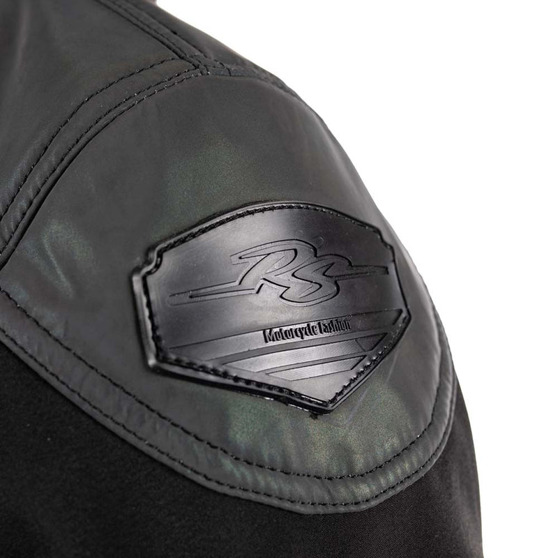 Rusty Stitches Ann Motorcycle Jacket Reflective Softshell AA Protection Black Oil Reflection