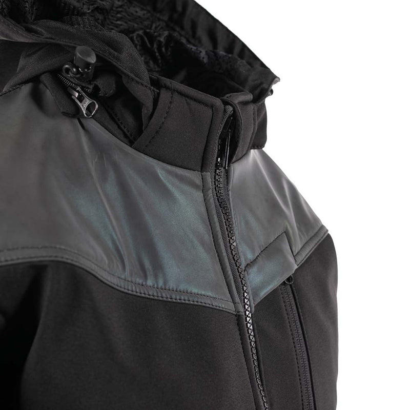 Rusty Stitches Ann Motorcycle Jacket Reflective Softshell AA Protection Black Oil Reflection