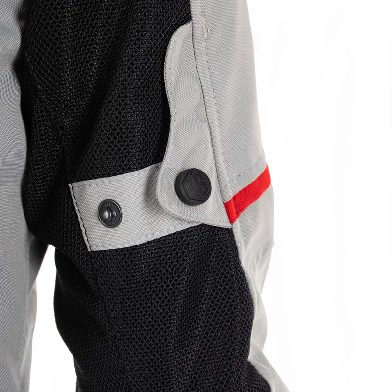 Rusty Stitches Caroline Ladies Motorcycle Jacket Mesh Summer With Rain Jacket AA Protection Light Grey Black