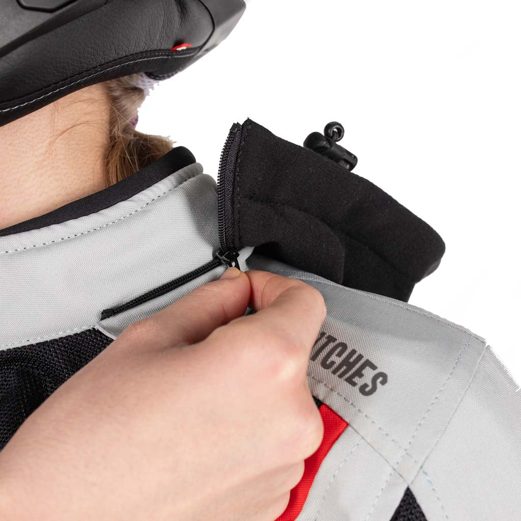 Rusty Stitches Caroline Ladies Motorcycle Jacket Mesh Summer With Rain Jacket AA Protection Light Grey Black