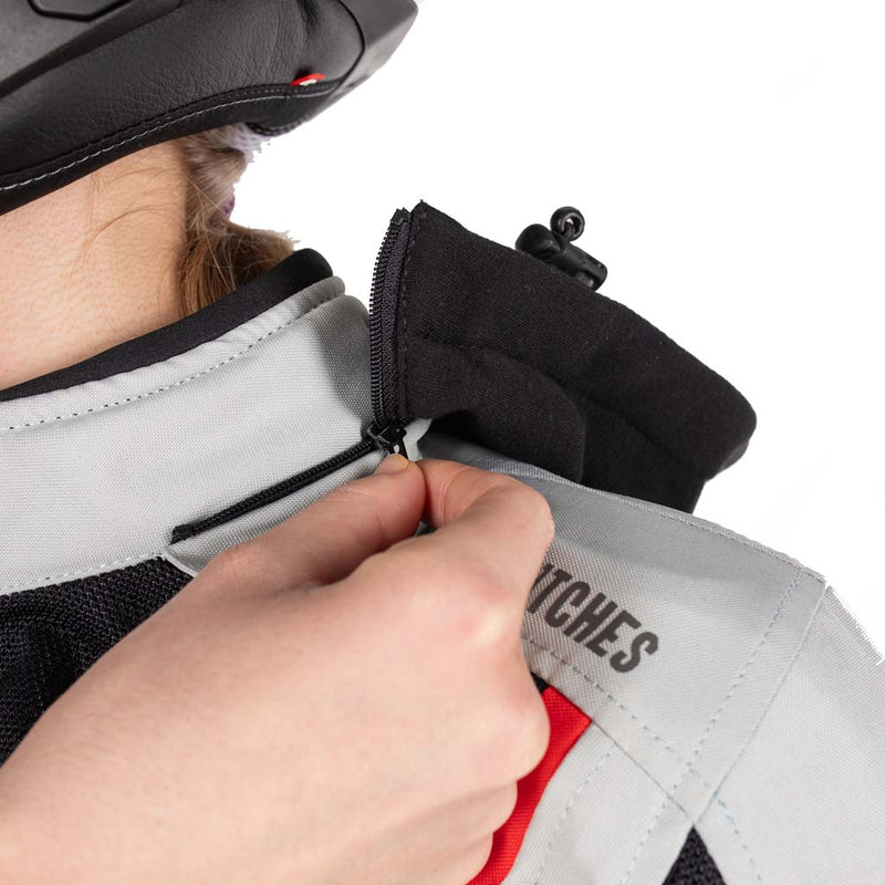 Rusty Stitches Caroline Ladies Motorcycle Jacket Mesh Summer With Rain Jacket AA Protection Light Grey Black