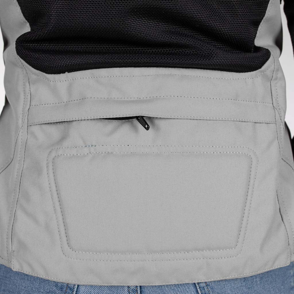Rusty Stitches Caroline Ladies Motorcycle Jacket Mesh Summer With Rain Jacket AA Protection Light Grey Black