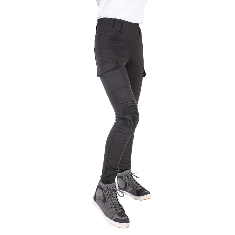 Rusty Stitches Cindy Cargo Ladies Motorcycle Leggings AA Knox Protection Black