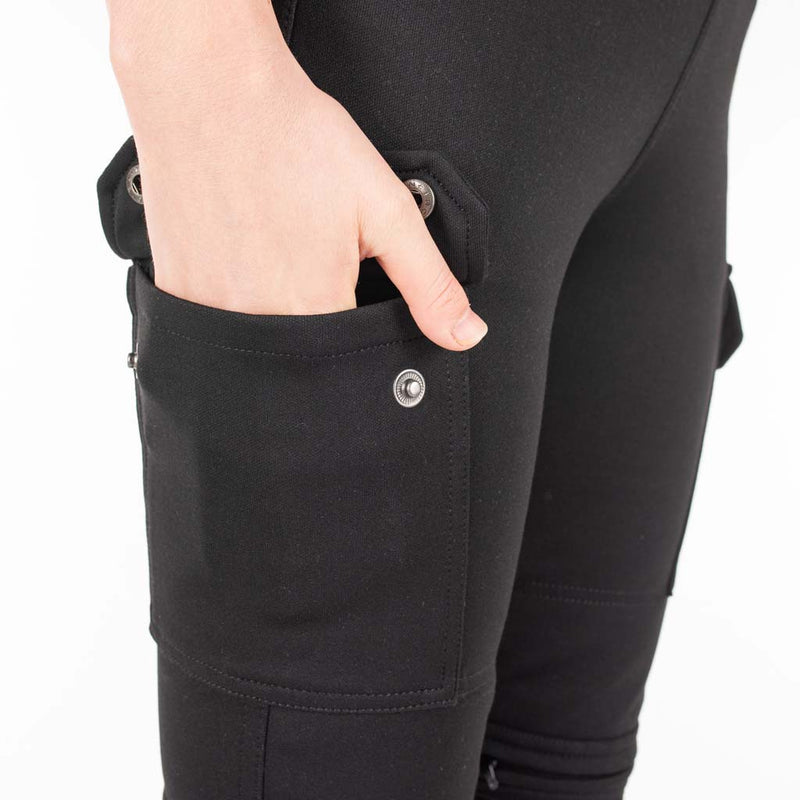 Rusty Stitches Cindy Cargo Ladies Motorcycle Leggings AA Knox Protection Black