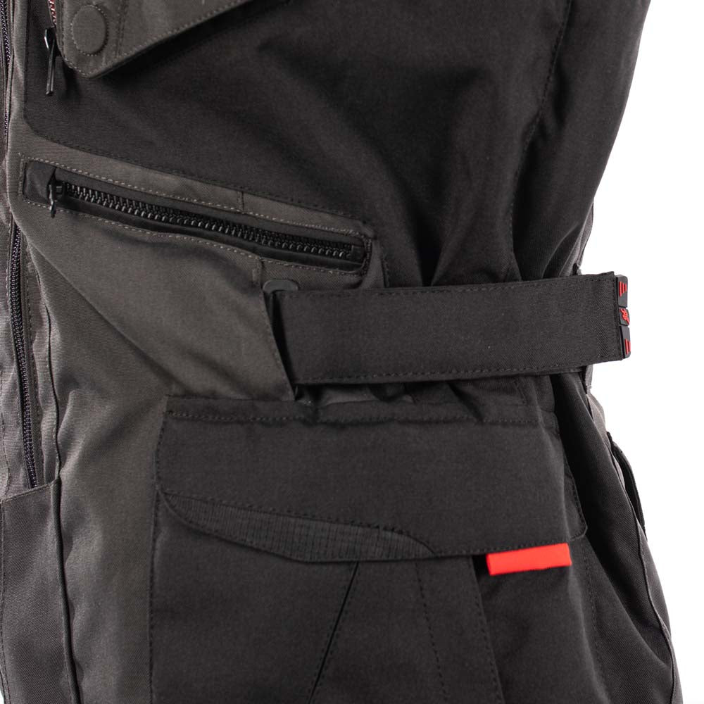 Rusty Stitches Cliff Adventure Motorcycle Jacket Waterproof AA Protection Black Grey Red