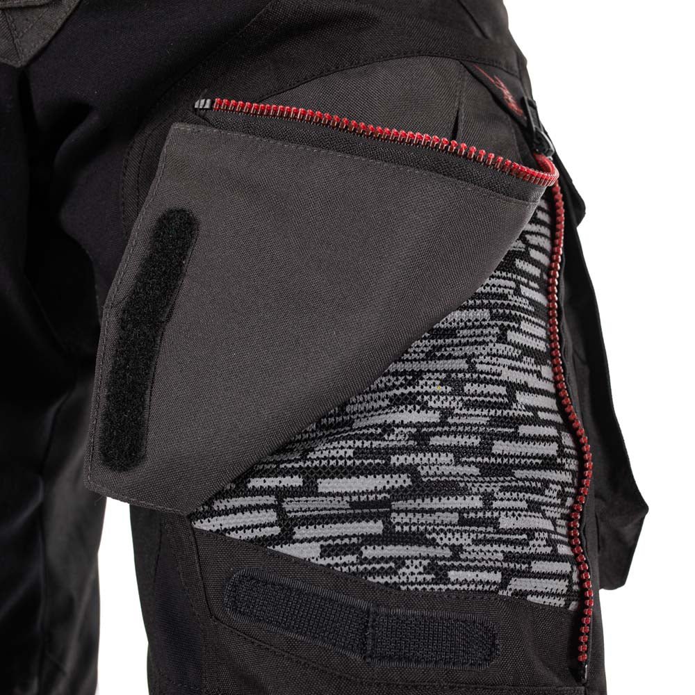 Rusty Stitches Cliff Motorcycle Pants AA Waterproof 10K Adventure Black Grey Red