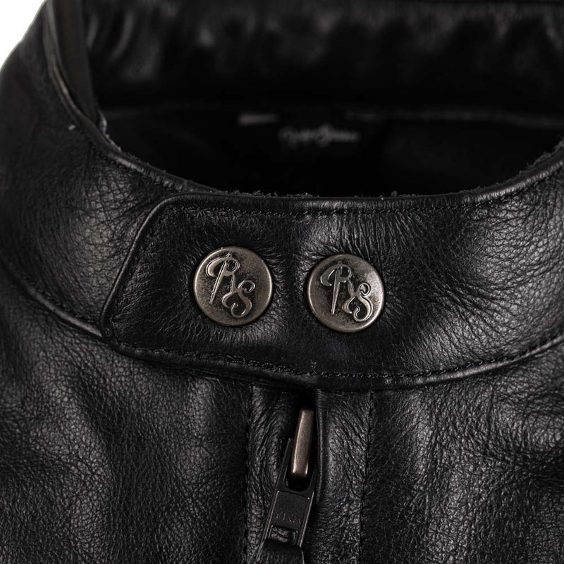 Rusty Stitches Cooper Leather Motorcycle Jacket AA Retro Black With Protection